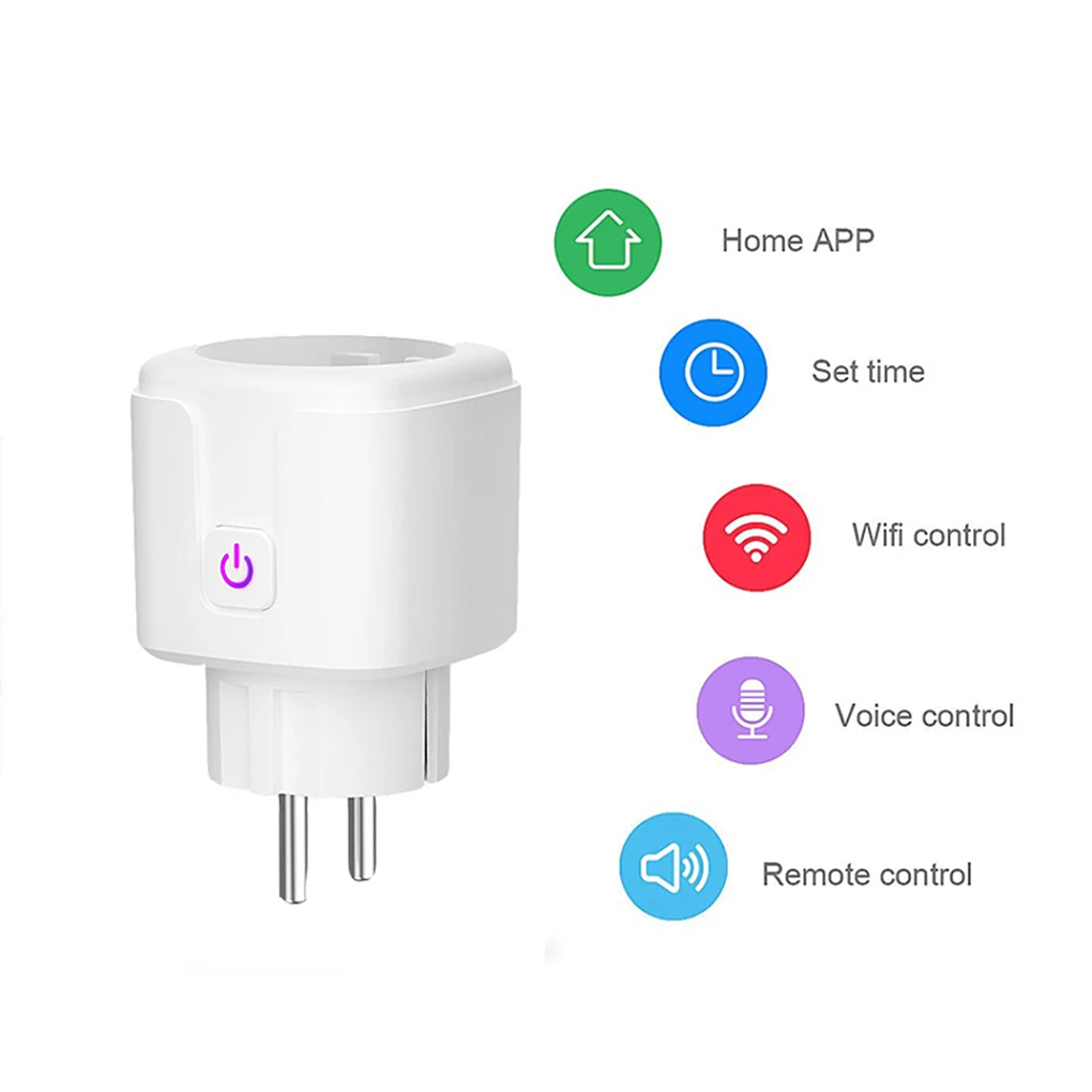 Умная розетка 10А WiFi Беспроводное управление Tuya переключатель портативный