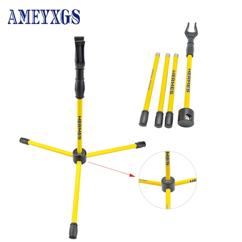 

1set Yellow Archery Bow Stand Recurve Bows Holder Assemble Hanger Removable Stander for Hunting Shooting Outdoor Sport Accessory