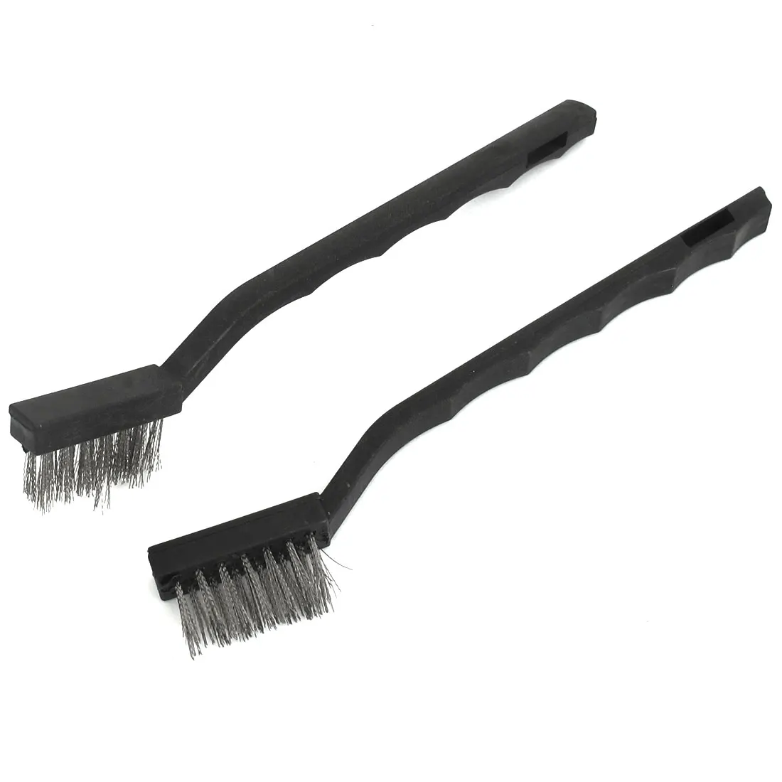 

uxcell Black Plastic Handle Stainless Steel Wire Cleaning Brush 2pcs