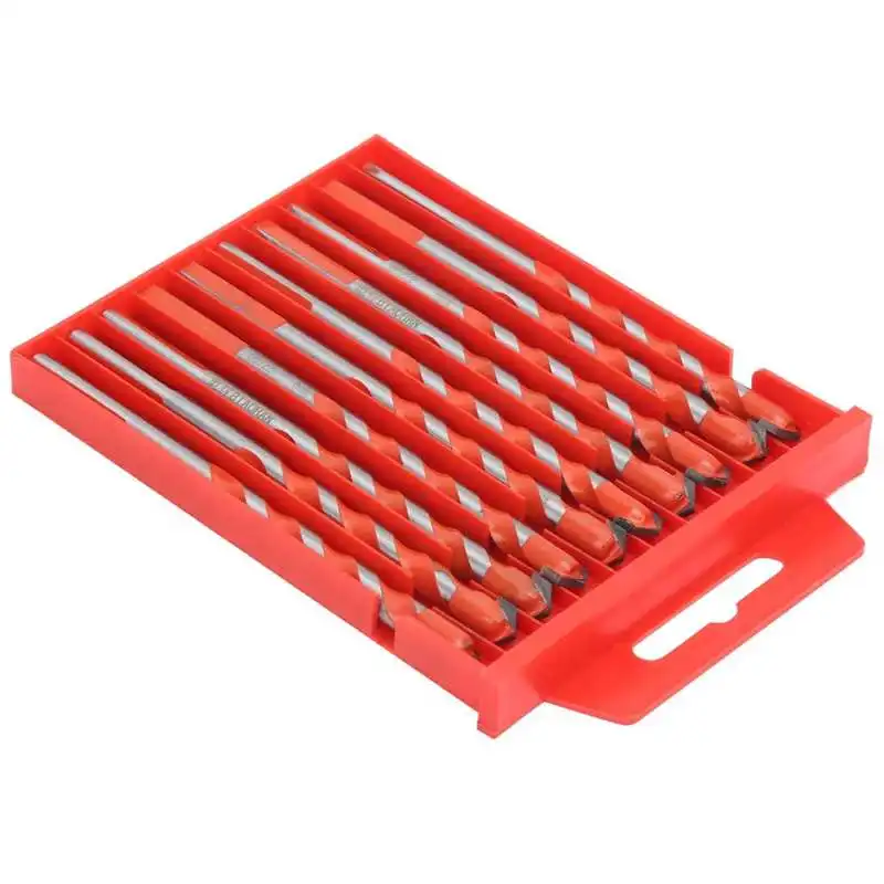 

Coated HSS Drill Saw Carpenter brocas de centrar Drill Bits Multifunctional Triangular Handle 8mm Dia Hole Punching Hand