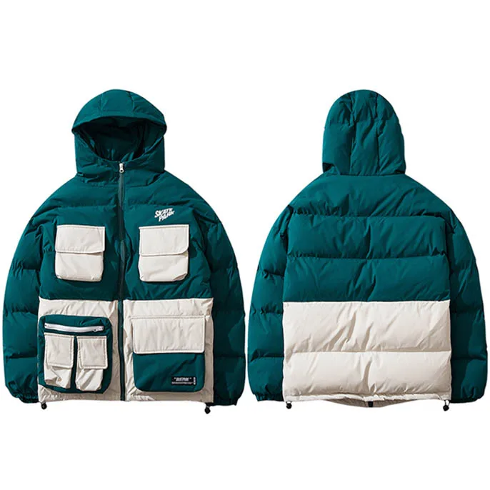 A566086 Green Зимняя уличная куртка в стиле хип-хоп парка с подкладкой для мужчин Harajuku цветной Тренч с капюшоном ветровка одежда оверсайз Новинка - Цвет: A566086 Green
