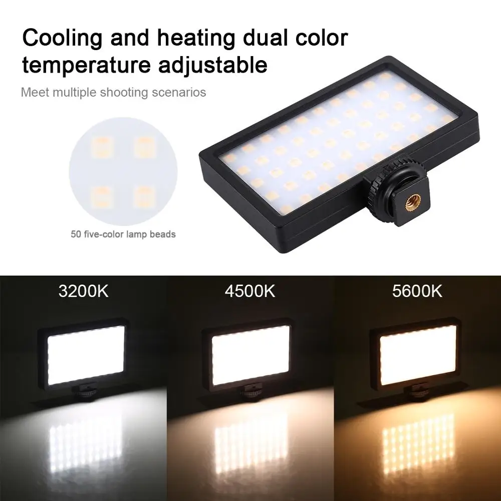 PULUZ карманный 100 LED 800LM RGB полный Цвет затемнения Температура Vlogging на Камера