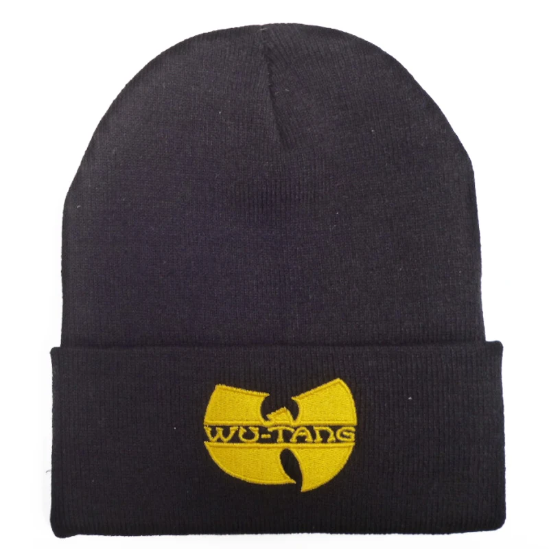 Теплая Зимняя кепка с принтом &quotWU TANG CLAN шапки для мужчин и женщин шапочка вязаная