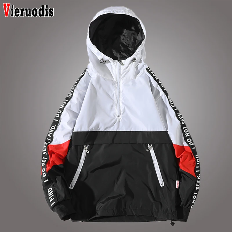 Куртка с капюшоном для мужчин и женщин Модный пуловер в стиле пэчворк цветными