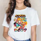 Милые летние футболки с изображением матроска Мяу, женские футболки с аниме, футболки с коротким рукавом, уличная одежда, Прямая поставка, топы, мультяшная женская рубашка