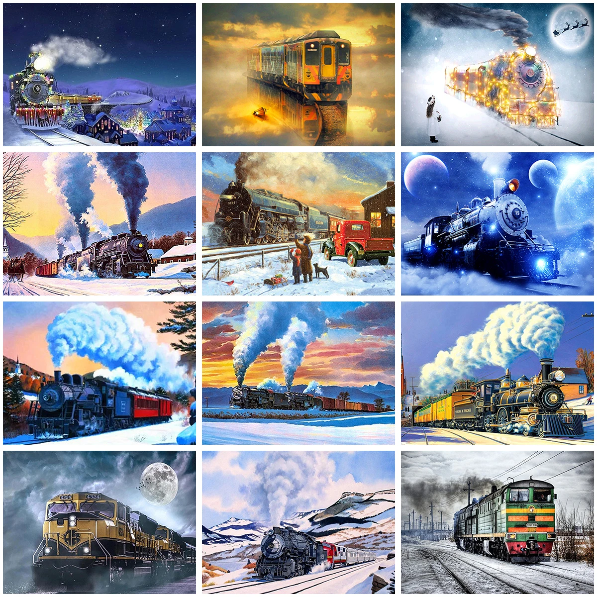 Алмазная вышивка 5D &quotсделай сам&quot бриллиантовая пейзаж снег круглая стразы