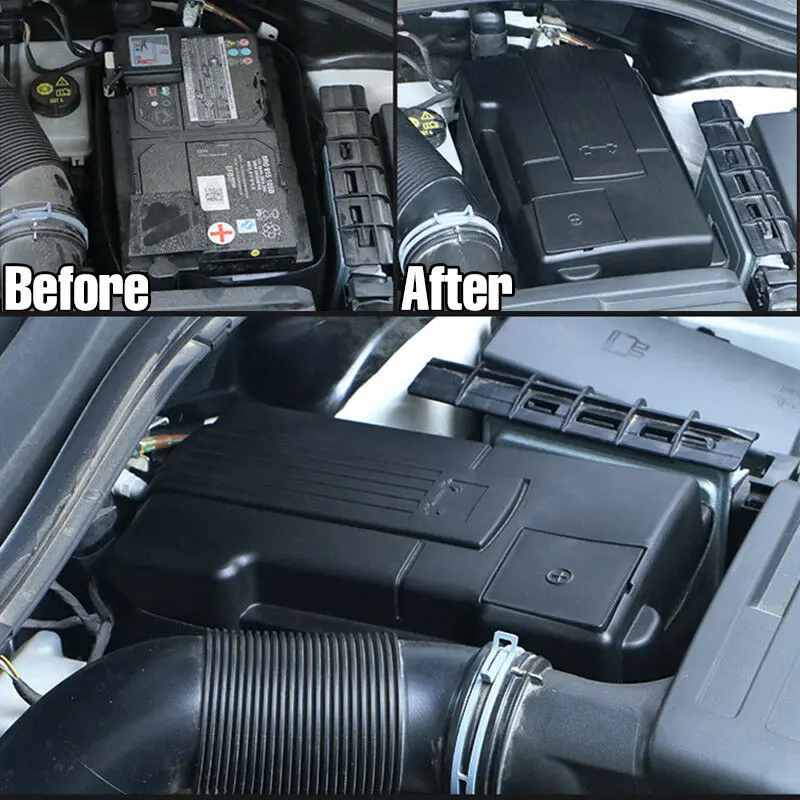 

ABS Battery Dust cover Accessory Parts Replacement For Tiguan 2017 2018 Black Car Battery