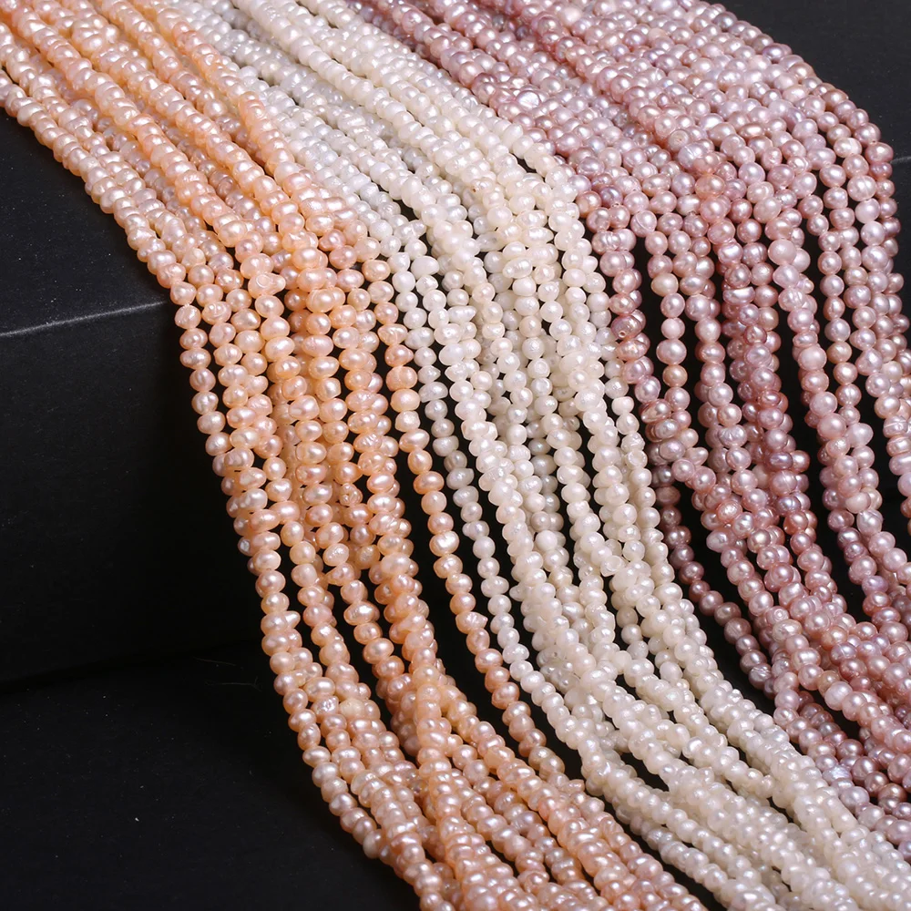 

Natural Pearl Beads Potato Shape Cultured Freshwater Pearl Necklace Accessories for Jewelry Making Bracelet Earrings Gift 2-3mm