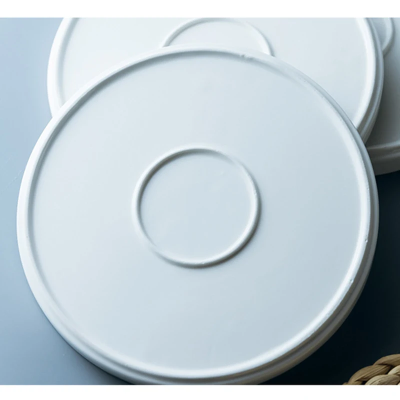 

Green Plant Ceramic Fruit Plate Simple Western Steak Plate European Style 8 Inch Plant Pattern Tableware Kitchen Decoration Tool