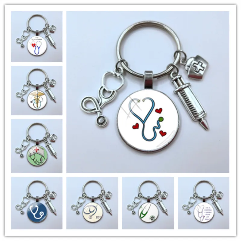 Брелок для ключей оборудование врачей и медсестер в больницах шприц с рисунком