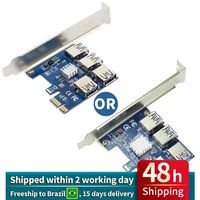 pcie pci e pci express riser card 1x to 16x 1 to 4 usb 3 0 slot multiplier hub adapter expansion card for pc computer