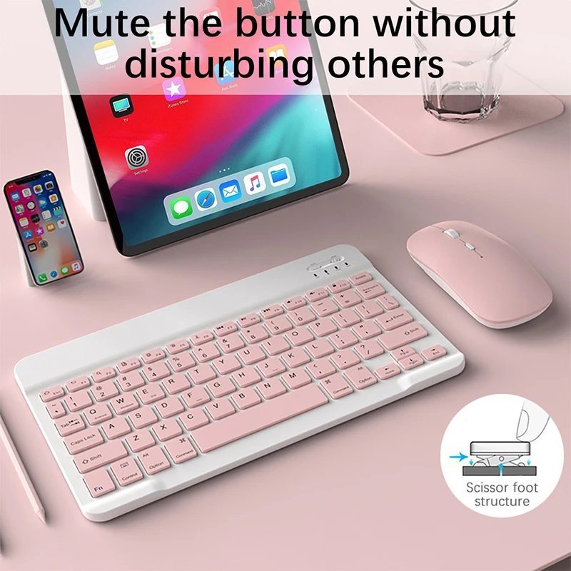 

10 Inch Rechargeable Mini Wireless Keyboard Bluetooth Keyboard and Mouse For Ipad pro accessories 2020 For Xiaomi Huawei Samsung