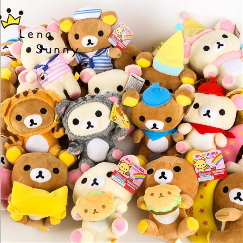 10 шт./лот смешанные стили Медведь Rilakkuma, плюшевый игрушка, Свадебные/вечерние/компания юбилей рекламные Rilakkuma Медведь Подарки Игрушка