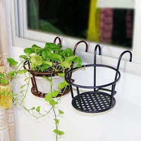 50hotplant shelf easy installation multi use iron fence balcony hanging flower basket home decoration