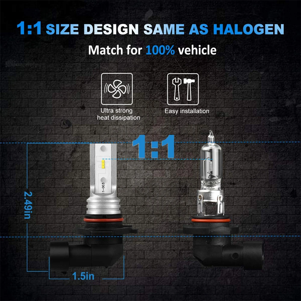 Сигнальный фонарь 2 шт. светодиодный Противотуманные фары 4800LM H8 H11 H16JP Canbus 9006 HB4