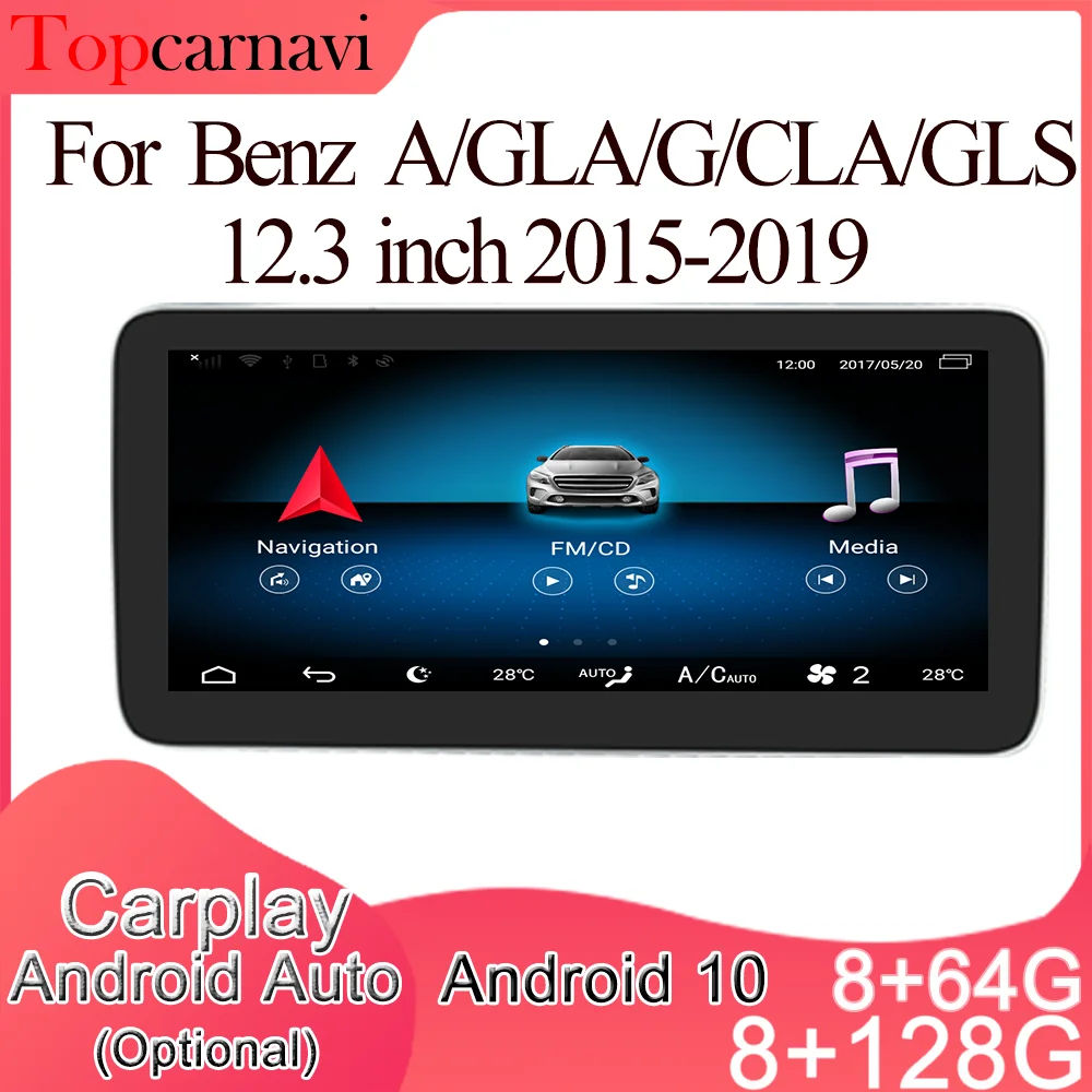 Android 10 Автомобильный DVD-радио стерео плеер навигация GPS CarPlay для Benz A/G/GLA/Cla/CLS/GLS 2015-2019