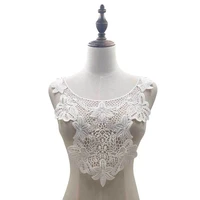 sexy perspective white tulle lace embroidery fabric mesh hollow neckline collar applique patch trim diy crafts sewing supplies