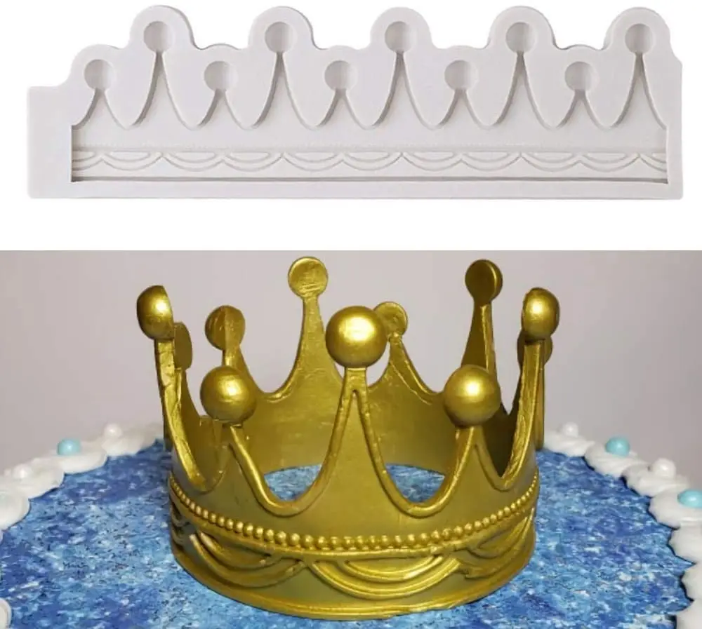SJ 3D круг силиконовая форма с короной помадка Sugarcraft Торт Топпер инструменты для