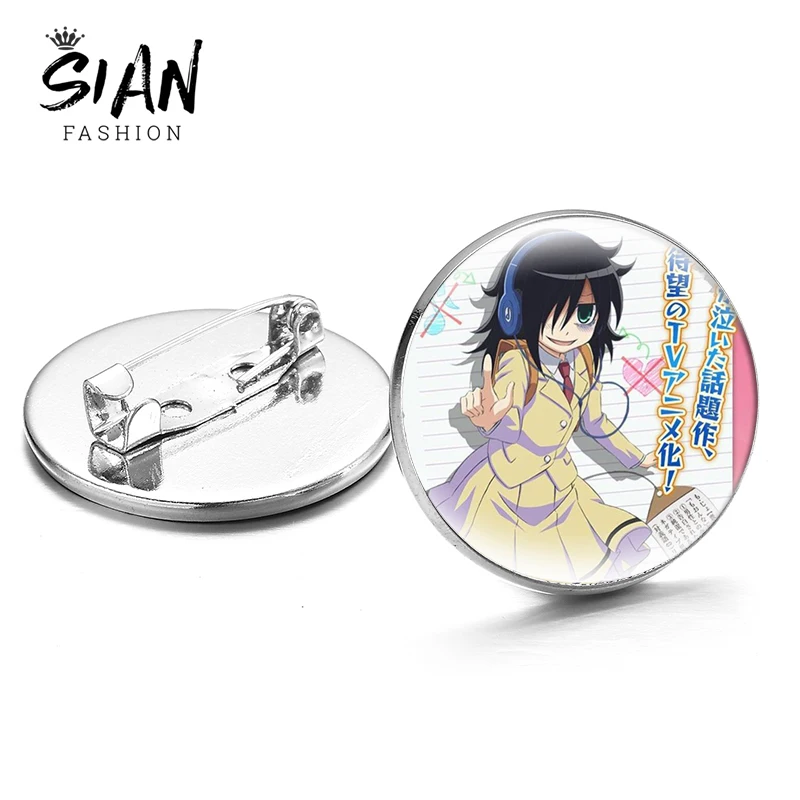 

New Anime Watamote Kuroki Tomoko Brooches Cartoon Pattern Badge Handmade Jackets Schoolbag Lapel Pin Souvenir Decoration Jewelry