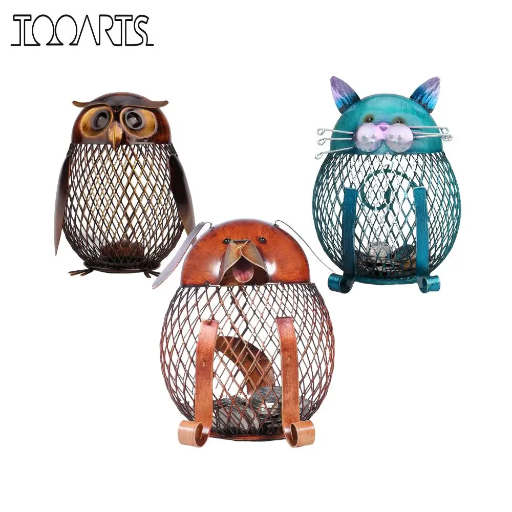 TOOARTS копилка в форме Совы металлическая капилка предметы домашнего интерьера