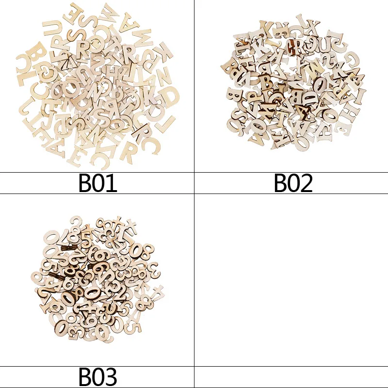 

100pcs Mini Wooden Confetti Mix Number0-9 Alphabet 26 English Letter Confetti DIY Scrapbooking Wedding Birthday Party Decoration