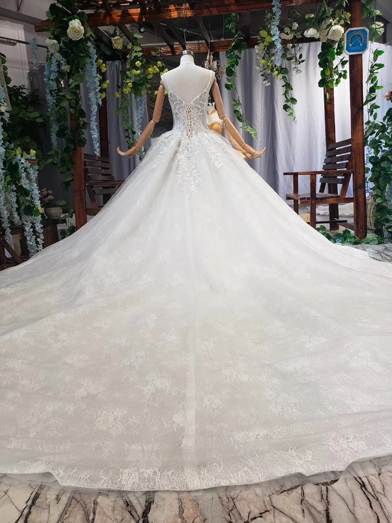 HTL578 Detachable Mantle Wedding Dresses Big V-neck Spaghetti Straps Lace Up Back Summer Bridal Gowns Robe De Mariee Boheme