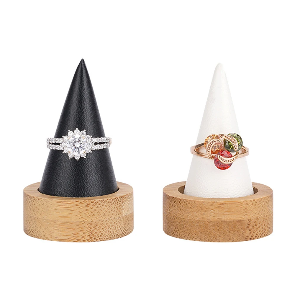 

INS Style Bamboo Cone Ring Display Holder Rack Living Room Home Decor Desktop Decoration Ornaments Crafts