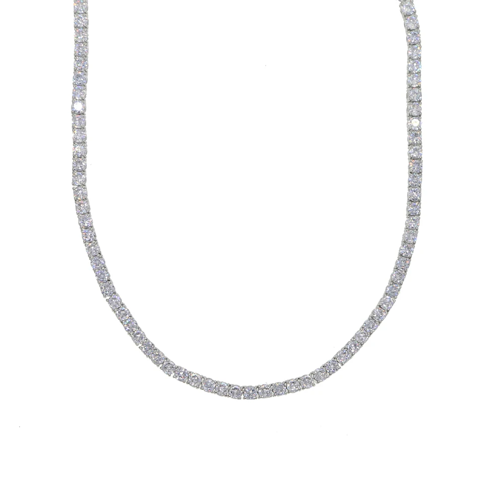 

Zilver Kleur Iced Out 4Mm Tennis Chain Choker Hip Hop Micro Pave 1 Rij Cz Stone Bling Zirkoon Kettingen vrouwen Sieraden Nieuwe