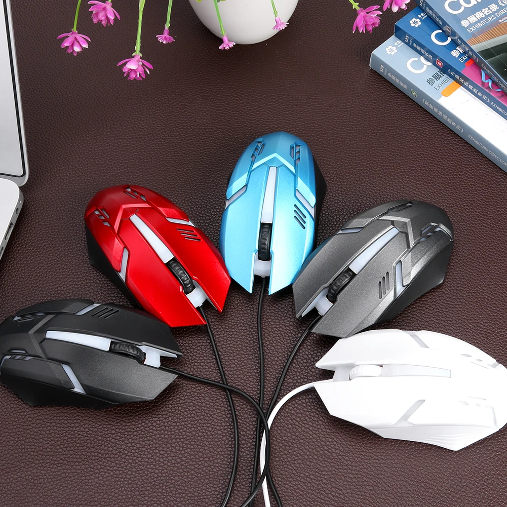 Маленькая проводная мышь RGB USB 3 кнопки 1200DPI оптическая для долговечной игры
