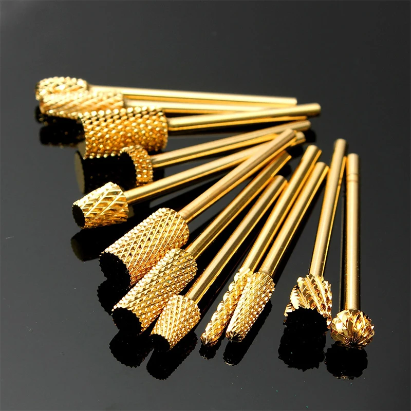 12 типов золотых ногтей сверло Электрический Маникюрный станок аксессуар