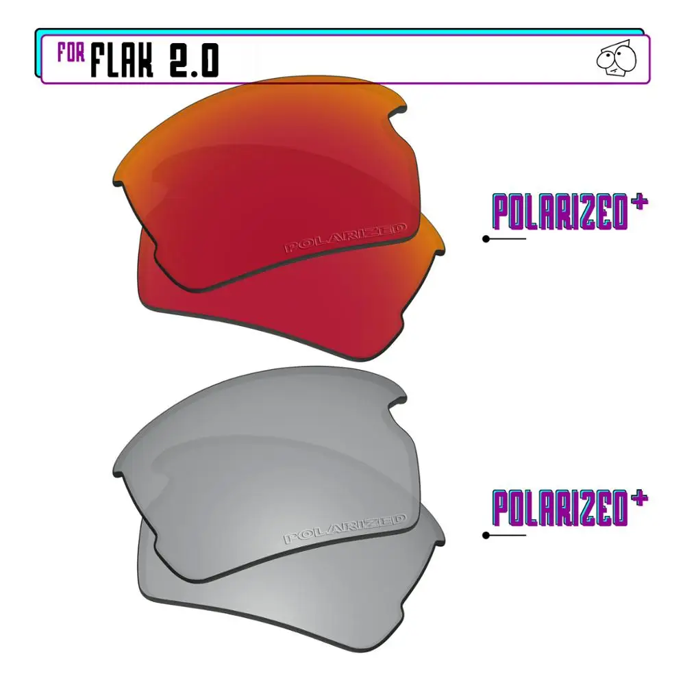 EZReplace Polarized Replacement Lenses for - Oakley Flak 2.0 Sunglasses - Sir P Plus-RedP Plus