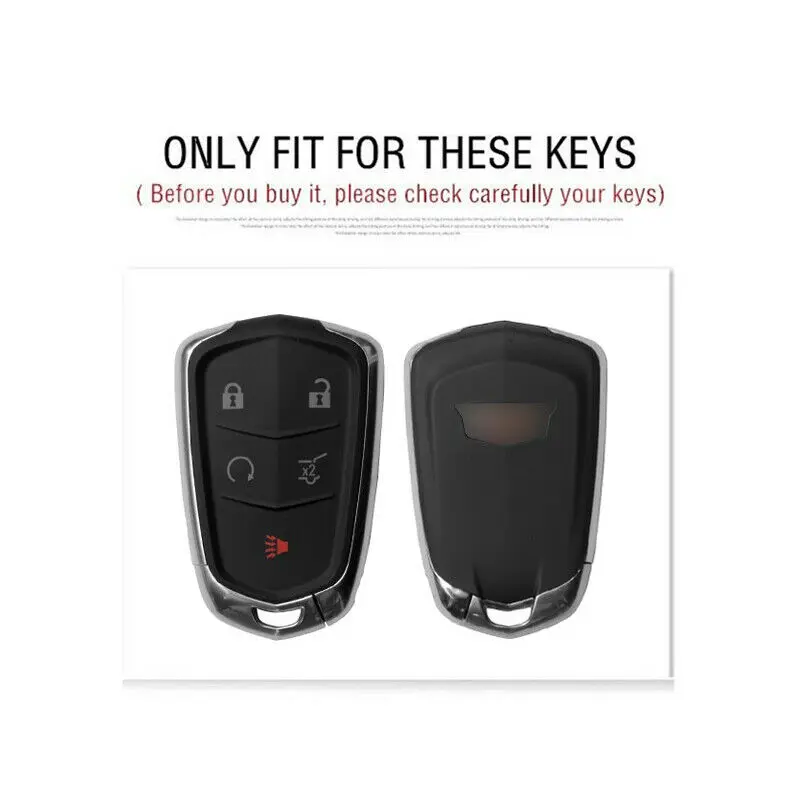 Leather Car Key Fob Cover Case For Cadillac ATX CTS CT6 XTS XT5 ELR SRX Escalade | for