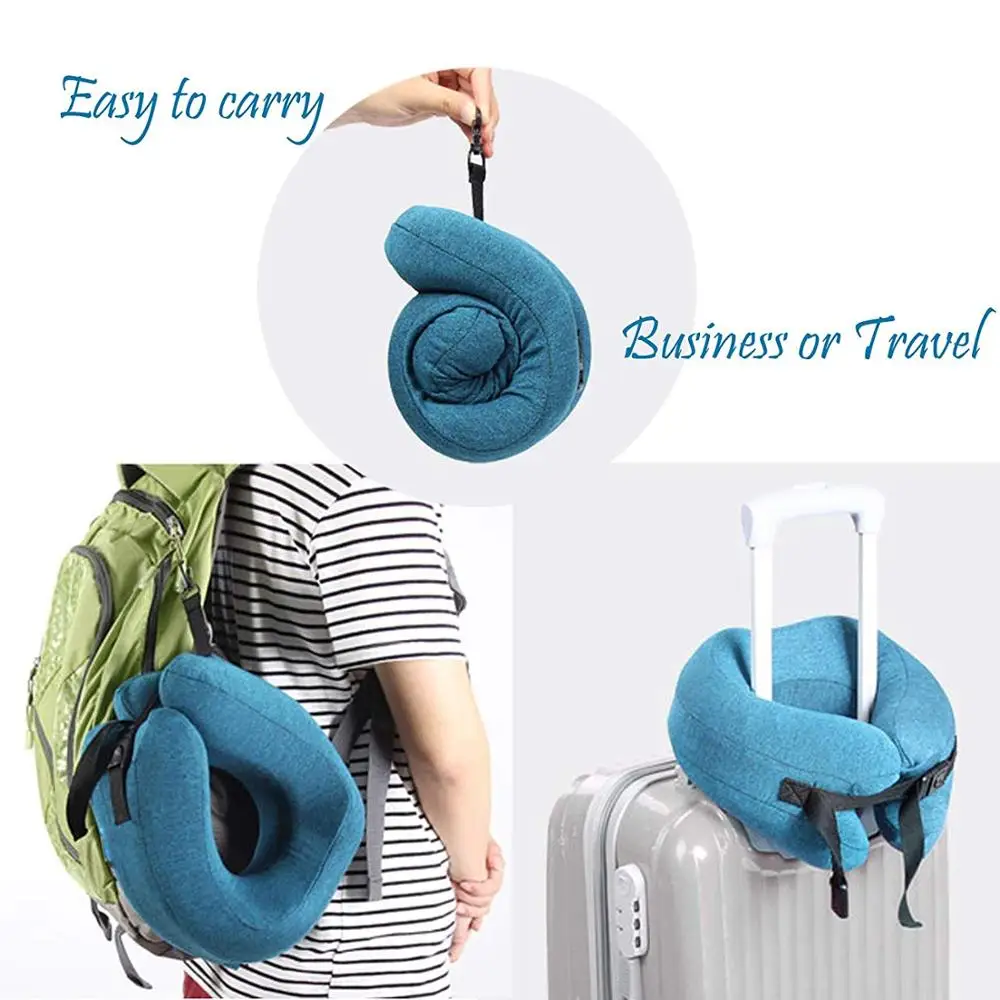 Двойная Ткань u-образная Подушка портативная пена памяти Удобная дорожная
