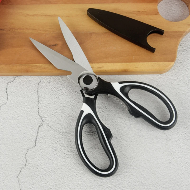 

Multifunctional Household Stainless Steel Scissors Duty Kitchen Shears with Cover For Kitchen HANW88
