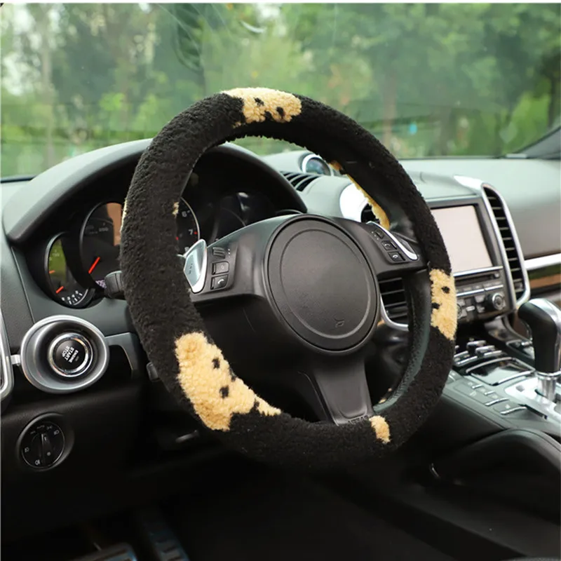 

Чехол рулевого колеса автомобиля плюшевый медведь, автомобильный чехол на руль, удобный нескользящий чехол на руль, чехол, автомобильные ак...