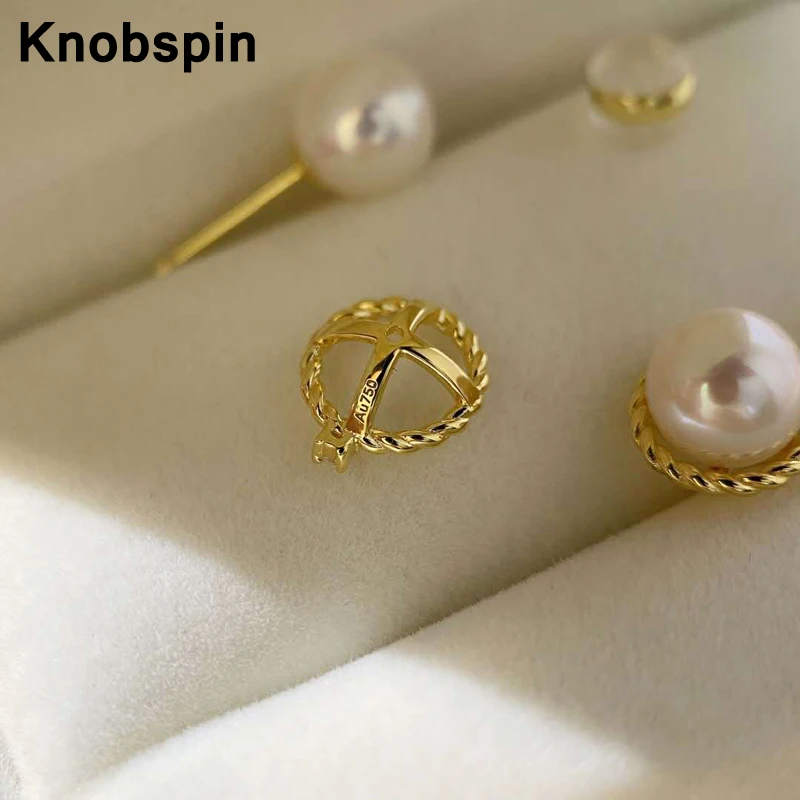 

Knobspin 100% 925 Sterling Silver Fashion Simple Pearl Inlaid High Carbon Diamond Charm for Women's Earrings Party Fine Jewelry