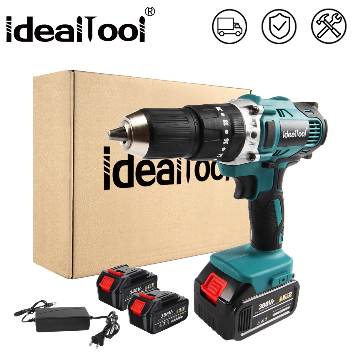 

18V Brushless Electric Drill 40NM Cordless Screwdriver 15000mAh Battery Mini Electric Screwdriver Drill Taladro Inalambrico