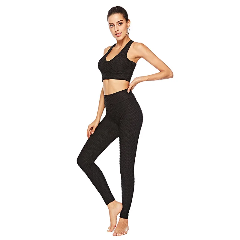 

2021 Sexy Yoga Pants Fitness Sports Leggings Jacquard Sports Leggings Female Running Trousers High Waist Yoga Tight Sports Pants