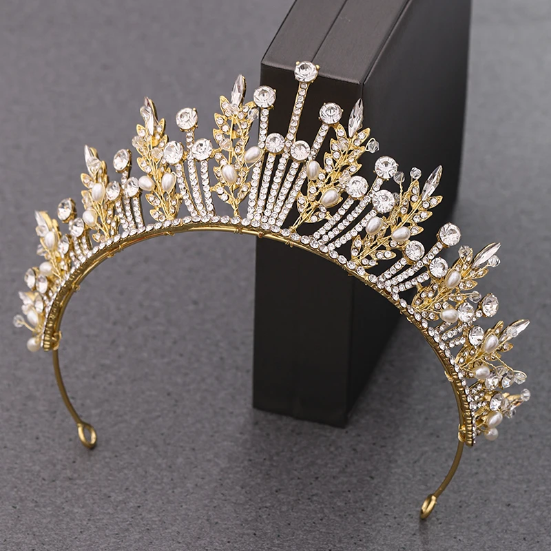 Стразы жемчужные диадемы и короны свадебные аксессуары для волос корона повязка
