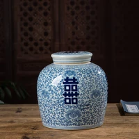 custom shaped home decor storage jar ceramic oriental blue and white chinese porcelain ginger jars
