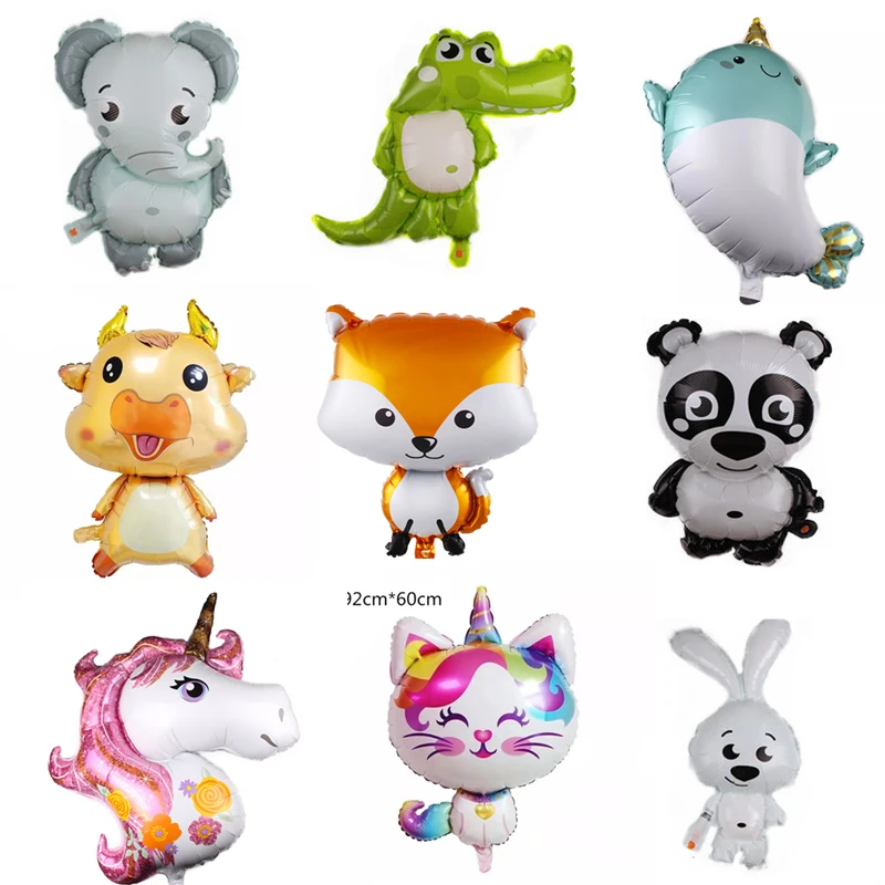 1 шт. воздушные шары из алюминиевой пленки с милыми животными мультфильмов для