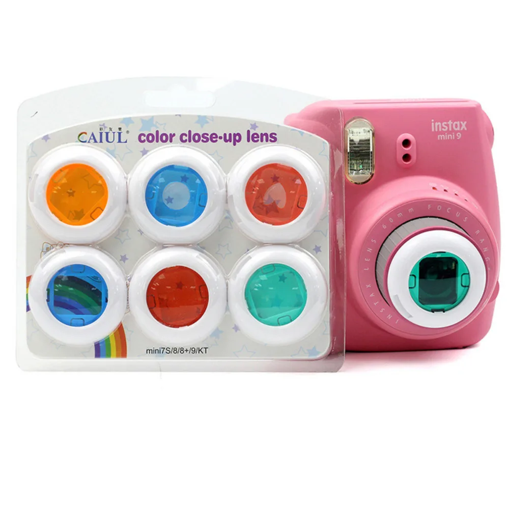 6 шт Цвет Фул зеркало фильтра для ЖК-дисплея с подсветкой Fujifilm Instax Polaroid Mini8 8 + 9