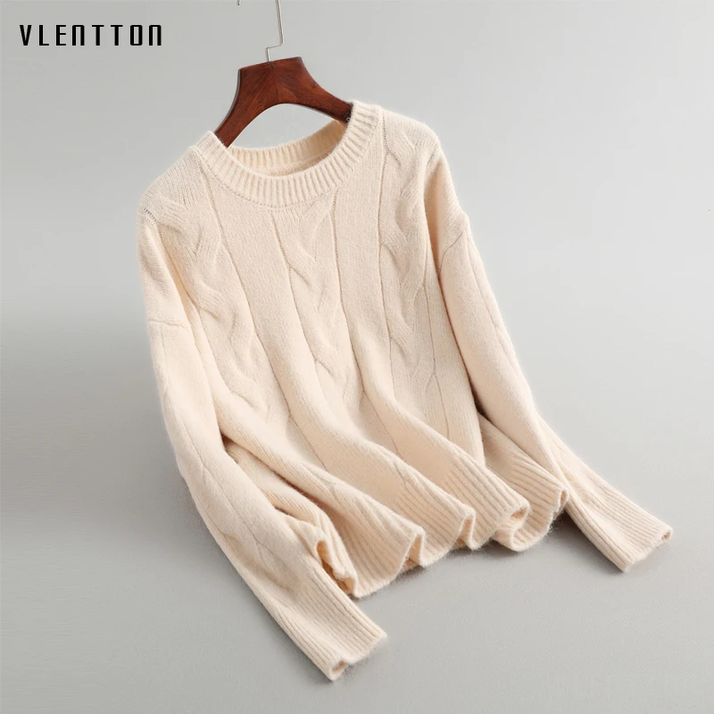 Осенне-зимние женские шерстяные свитера и пуловеры в стиле Харадзюку однотонные