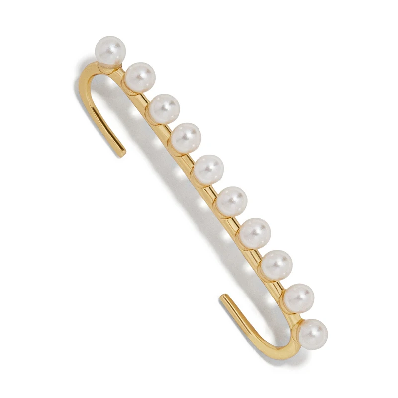 Жемчужные серьги манжеты Sophronia украшенные шикарными эффектными полированными