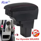 Для Hyundai SOLARIS подлокотник 2013 2014 2015 2016 автомобильный подлокотник для модернизации, коробка для хранения деталей автомобильные аксессуары интерьера с USB светодиодный