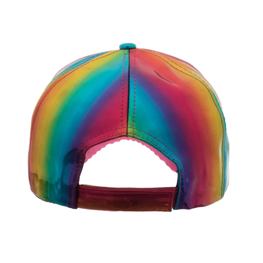 

New Laser Rainbow PU Baseball Cap for Women Men Summer Fashion Sun Hat Visor Cool