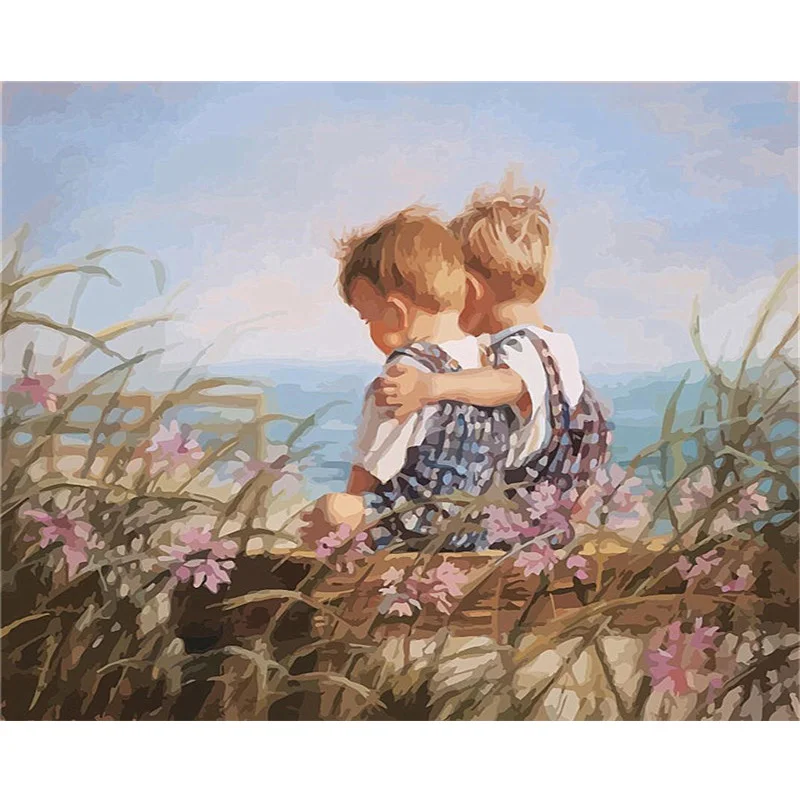 

Paint By Number Boy Drawing On Canvas Gift DIY Pictures By Numbers Figure Kits Hand Painted Painting Art Home Decor