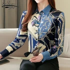 В винтажном стиле, с длинным рукавом шелковая блузка для женщин; Сезон весна; Модная 2020 офис леди рубашка высокого качества для девочек; Свободные плюс Размеры Топы 8425 50