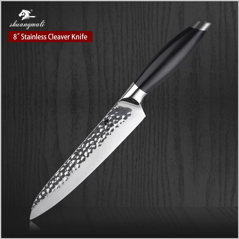 

Shuangmali 8 Inch Cleaver Chef Knife High Carbon Stainless Steel Cooking Kitchen Knives Slicing Meat Japanese Gyuto Chef Knife