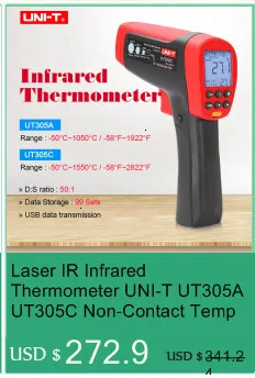 Лазерный ИК инфракрасный термометр UNI-T UT301A+ UT302A+ UT303A+ Бесконтактный измеритель температуры инфракрасный температурный пистолет с ЖК-подсветкой